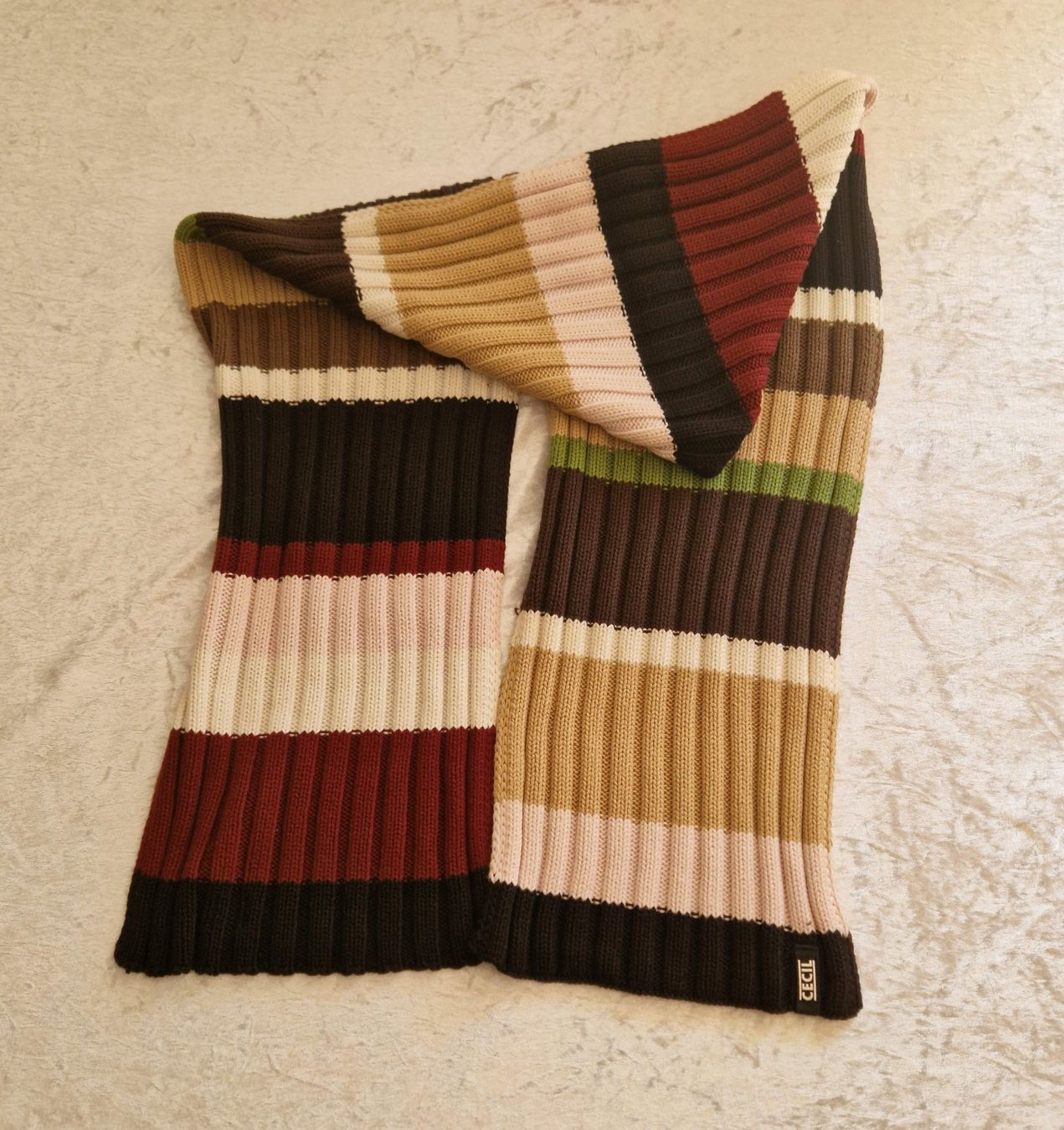 Cecil Foulards, Tücher & Schals: CECIL dicker Rippstrick Schal herbstliches Colour Blocking – Neu und originalverpackt aus Zürich von Family_Team-AG47-ZTB 2