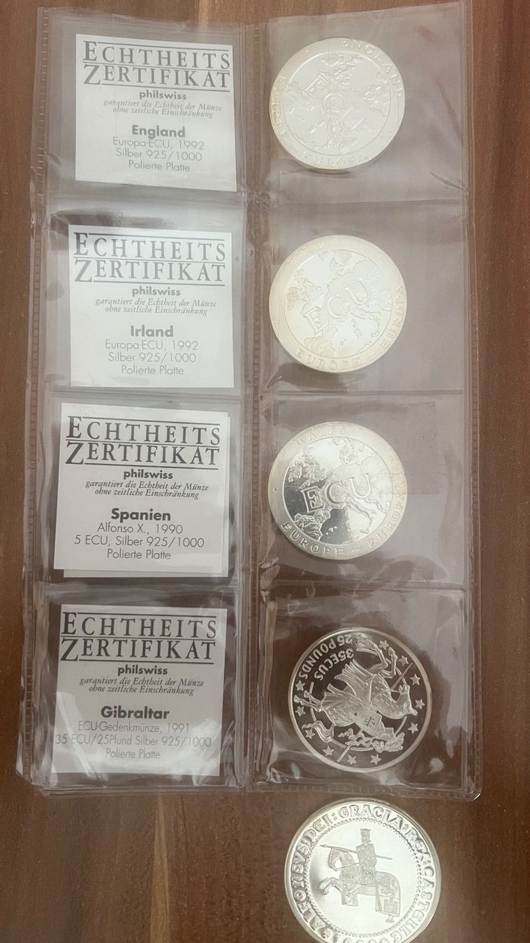 Tutti le monete: 5 pièces ÉCU en Argent – Usato da Meyrin venduto da 24Heures