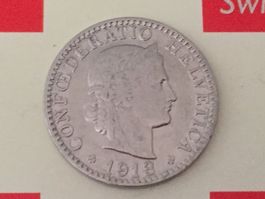 20 Rappen 1913 Ni ss+, nur 1,5 Mio!