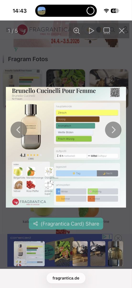 Parfum & Eau de Toilette: Brunello Cucinelli pour Femme,2 ml – Gebraucht aus Sursee von nri_g5z8 2