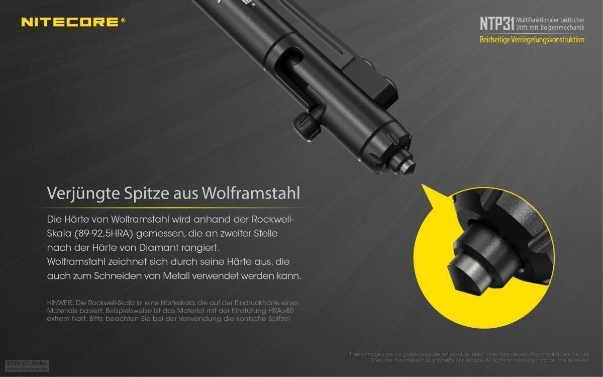 Penna & Evidenziatori: Tactical Pen NiteCore NTP31 aus Alu – Nuovo e nell'imballaggio originale da Grüningen venduto da Prolumin 3