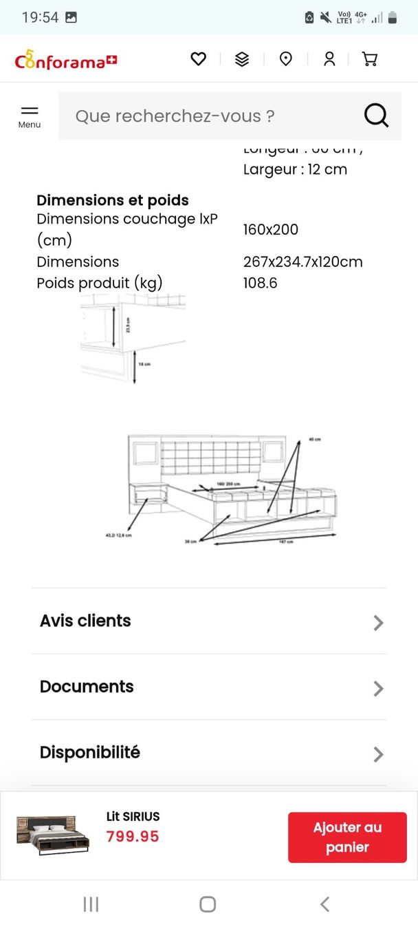Conforama Letti: lit et armoire "SIRIUS" – Usato da Grolley venduto da jul_57tt 4
