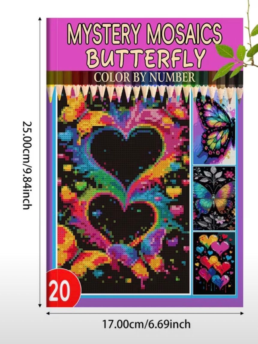 Bücher: Malbuch-Mystery Mosaik-Schmetterling-Herz-Entspannung-kreati – Neu und originalverpackt aus Teufenthal AG von MeineSchatztruhe 4
