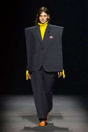 Jacquemus grey pinstripe, reconstructed blazer, new