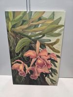 Handgemaltes Ölgemälde Orchideen am Baumstamm 40x60