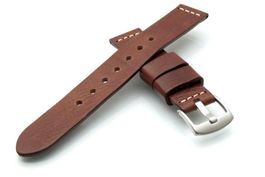 Uhrenarmband Ranger XL massives Kalbsleder 22mm dunkelbraun