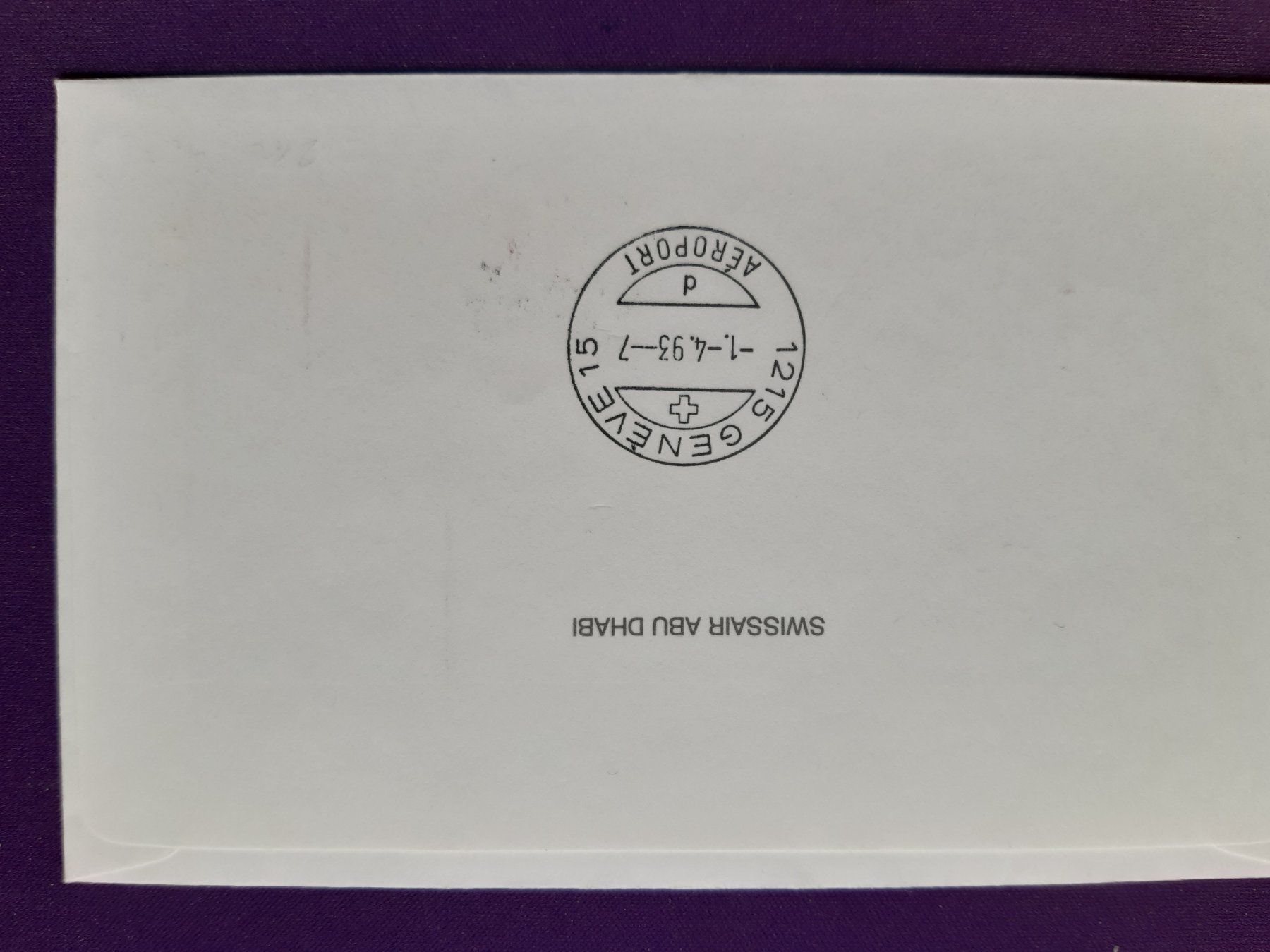 Tutti i francobolli: Flugbrief ABU DHABI - GENEVE vom 31.3.1993 – Nuovo (secondo la descrizione) da Wangs venduto da weisstannen01 3