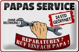 Blechschild-PAPAS SERVICE-24 STD GEÖFFNE