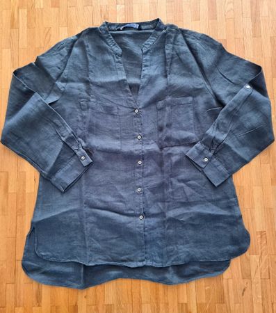 Chemisier Lin Zara vert olive