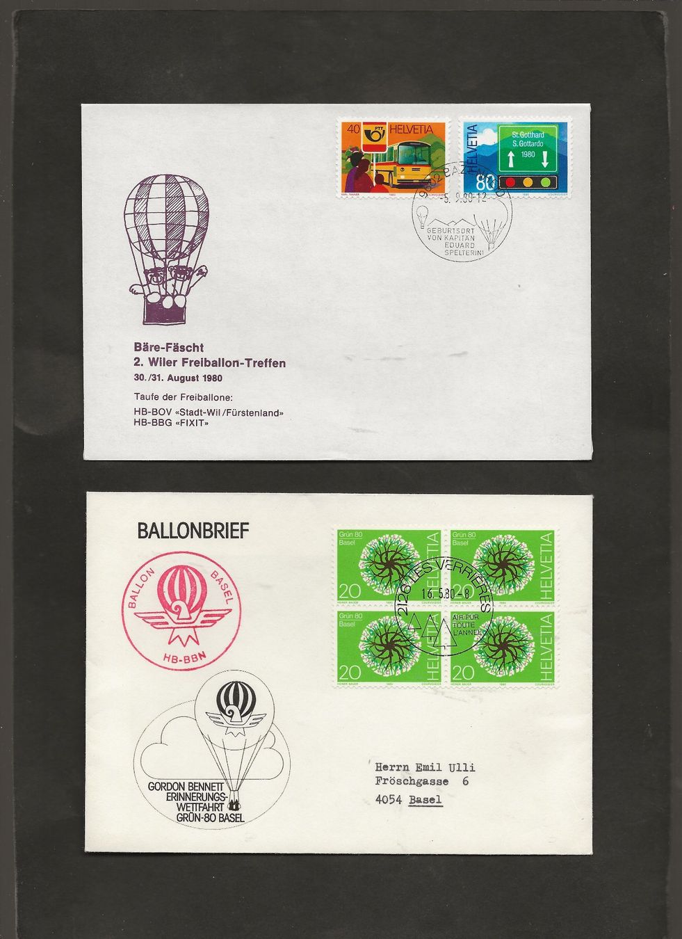 Tutti i francobolli: Flugpost Ballon Schweiz 8 Belege Luftpost – Usato da Au ZH venduto da xelagreb01 5