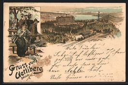 Litho Zürich, Gasthof Uetliberg mit Bah