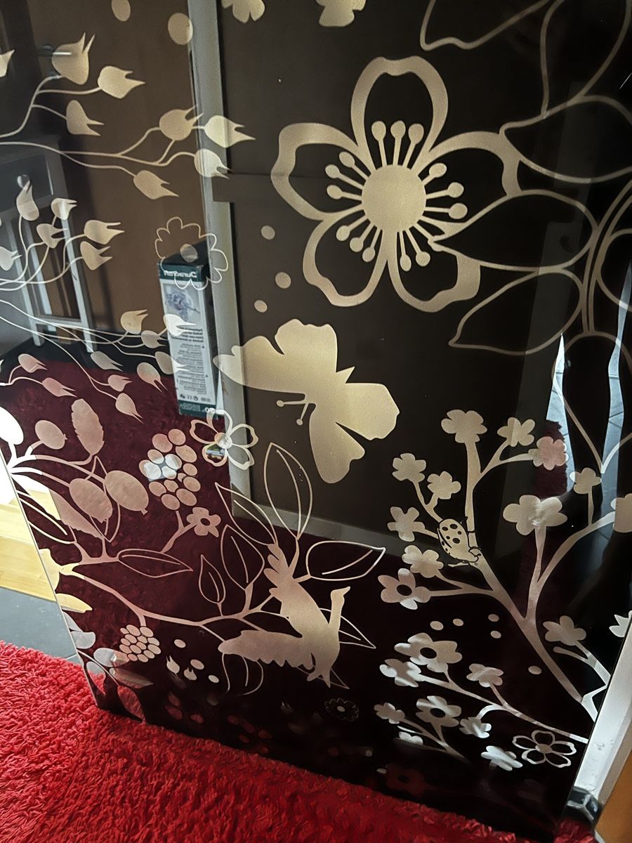 Scrivanie: Glasplatte Schreibtisch Ikea Blumen – Usato da Langendorf venduto da La26 2