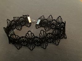 Schöne schwarze Spitzen Halskette Gothic Style, Breite 4.1cm