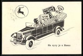 Mann in einem Auto bringt Schicht Seife