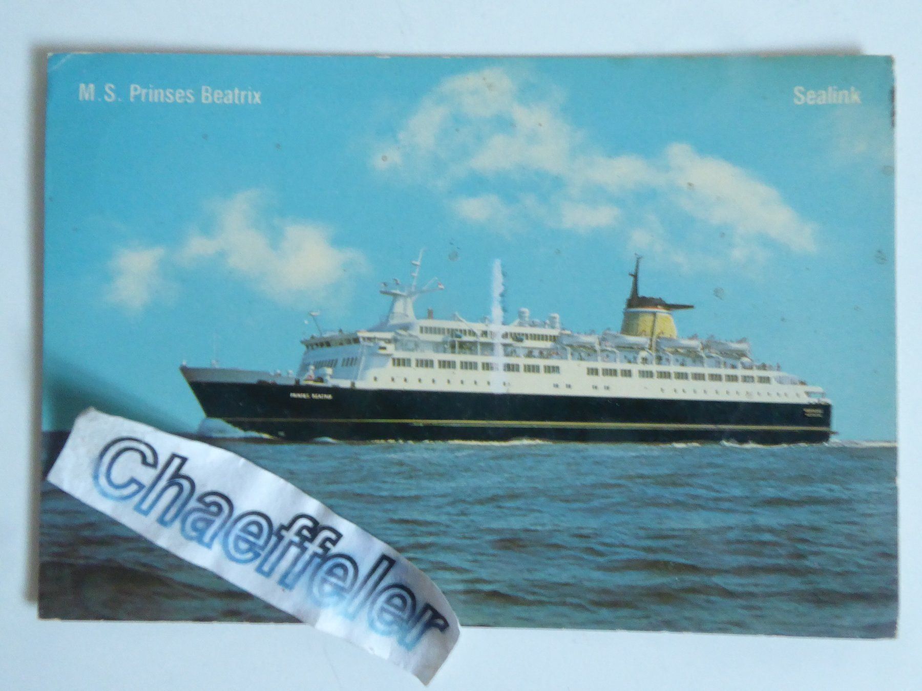 Cartoline postali: M.S. Prinses Beatrix   Sealink – Usato da Zürich venduto da Chaeffeler