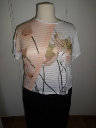 T-shirt blanc saumon T. S
