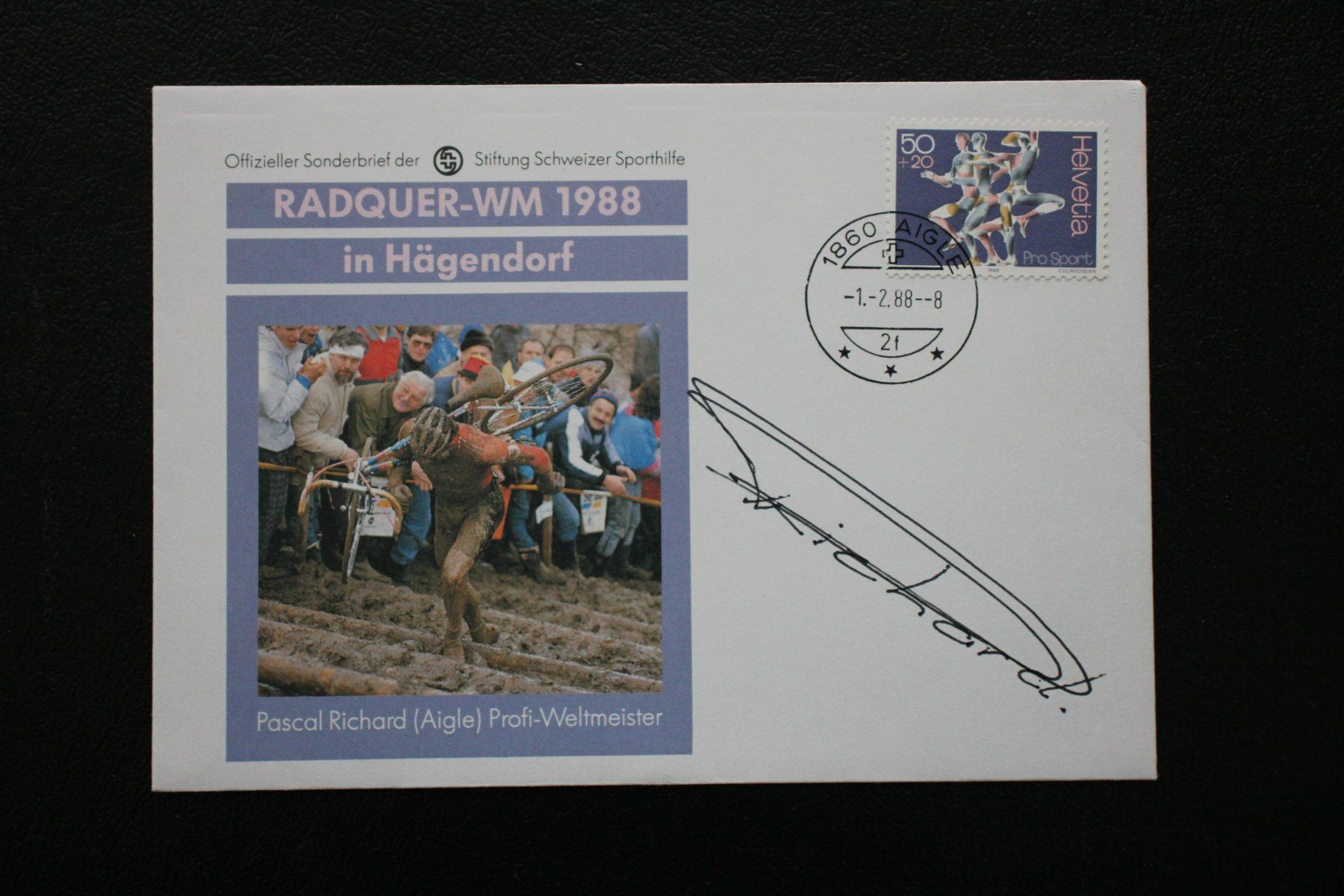Alle Briefmarken: Pascal Richard Radquer - WM 1988 in Hägendorf – Gebraucht aus Wiedlisbach von han_n6ff