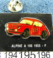 ALPINE A 106 1955 FRANCE NO.69 RACING AUTO PIN GLASIERT27mm