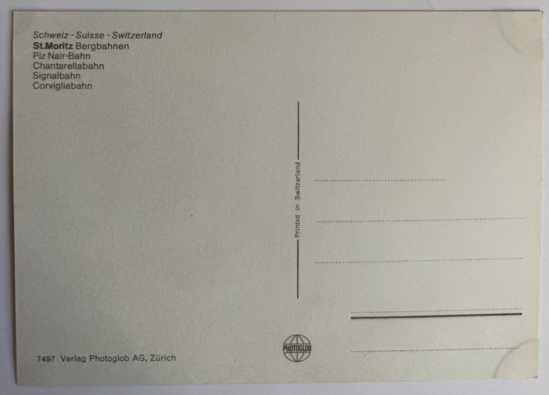 Cartoline postali: St. Moritz - Télécabine & Finiculaire – Usato da Lutry venduto da Ediego 1