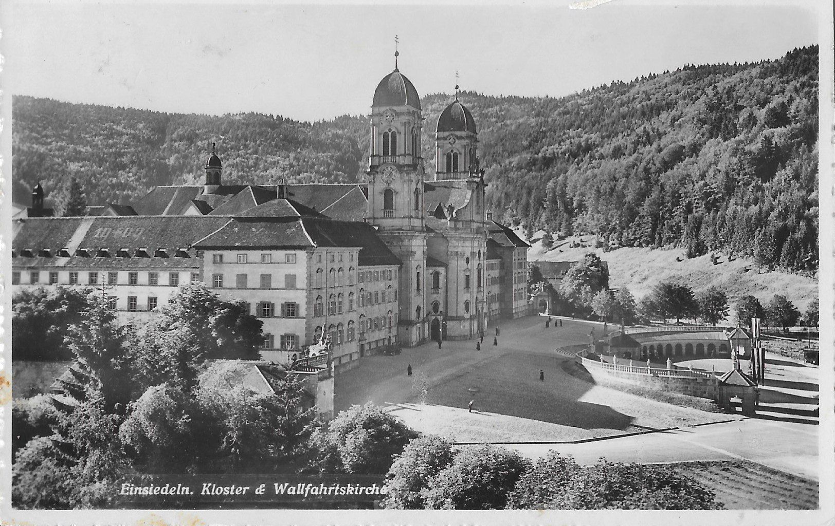 Ansichtskarten: Karte Einsiedeln Kloster  1944 – Gebraucht aus Zürich von Philacat11