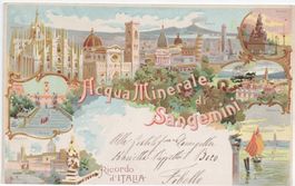 Italien, Aqua Minerale di Sangemini. Schöne Reklamekarte