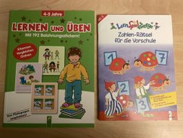 2 Lernspiele Buecher Zahlen Rechnen Vorschule 4-5 Jahre neu