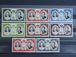 Monaco 1956 Mi.Nr 561 - 568 Hochzeit des Fürsten Rainier III