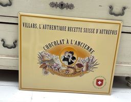 🟢 Villars chocolat Villars grande plaque métal Grosse Blech