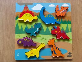 Holzpuzzle mit 8 Dinosaurier