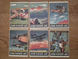 6 Reproduktionen Marken der Schw. Flieger-Abt.