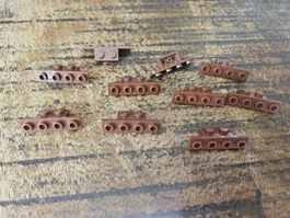 lego 2436 lot de 10 pièces Reddish Brown Bracket 1 x 2 - 1