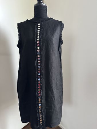 Beautiful black linen dress & jacket - size L