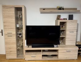 Wohnwand Eiche Sonoma Nachbildung, Front/Korpus Sonoma Eiche