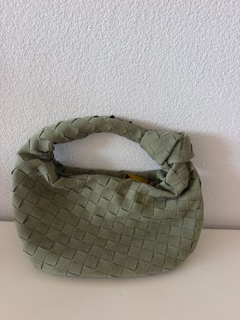 Damen Handtasche geflochten grün