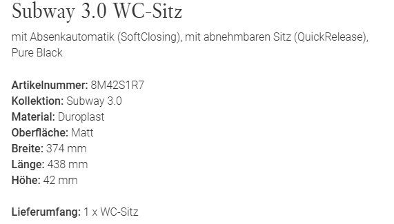 Villeroy & Boch WC: 004 Villeroy & Boch Subway 3.0 WC-Sitz SoftClosing – Nuovo e nell'imballaggio originale da Derendingen venduto da Meisterstuecke 3