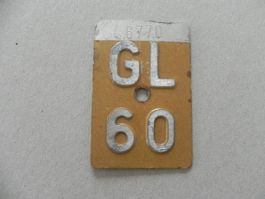 Velonummer Rad Velo Nummer GL 60 Glarus 1960 Geschenk
