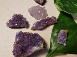 6 kleine Amethyst Drusen Stücke