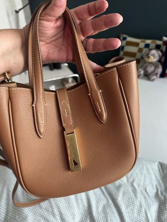 Handtasche Ralph Lauren braun mit Umhängeriemen neuwertig