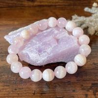 ✲ Pink Mangano Calcit Armband ✲ Ø 10mm / 28g UV aktiv