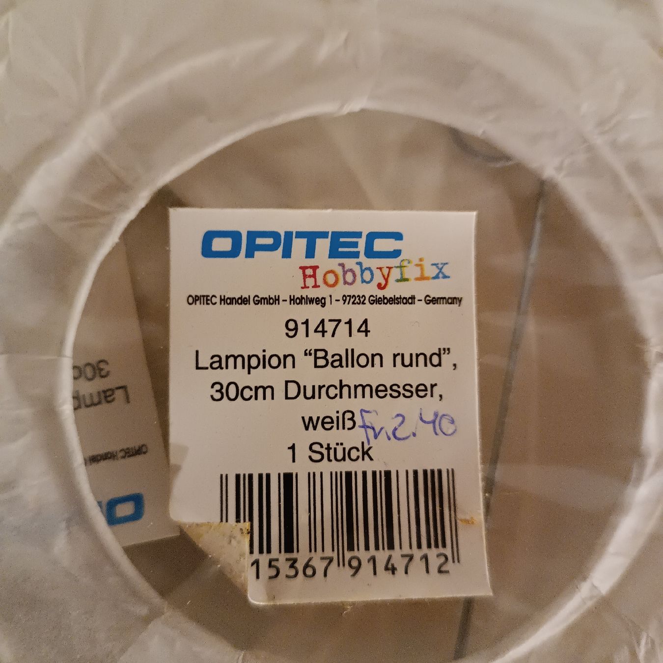 Lampen: Lanterne papier blanc 30cm neuf – Neu und originalverpackt aus Cornaux NE von Mimi983 1