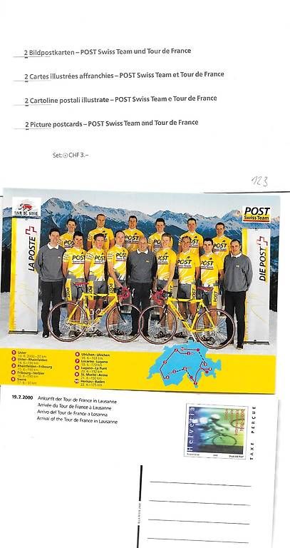 Ansichtskarten: 2 Ansichtskarten Tour de France & Post Swiss Team 2000 – Neu und originalverpackt aus Binningen von Hahexa 2