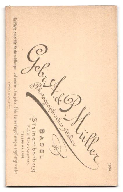 Fotografie &  Plakate: Fotografie Gebr. A., P. Müller, Basel,  – Gebraucht aus Berlin von bartko-reher 1
