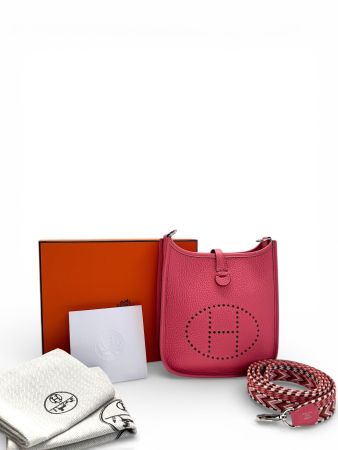 HERMES  Taurillon Clemence Allegro Evelyne TPM Rose Tasche