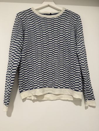 Pullover Grand Voile blau-weiss Grösse 3 ca. eine M