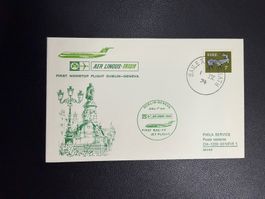 Aer Lingus Erstflugbrief Dublin-Genf 1974