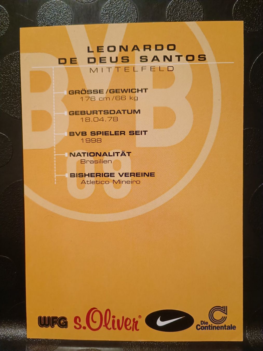 Autogramme: Dedê - Handsignierte BVB Autogrammkarte – Gebraucht aus Menziken von Artographs 1
