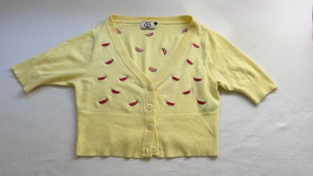 Schicker Sommercardigan gelb Grösse XL Wassermelone Muster