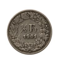 1/2 Franken 1901 Silber