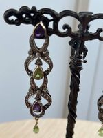 Ohrringe Gold/Silber mit Diamanten Rosenschliff