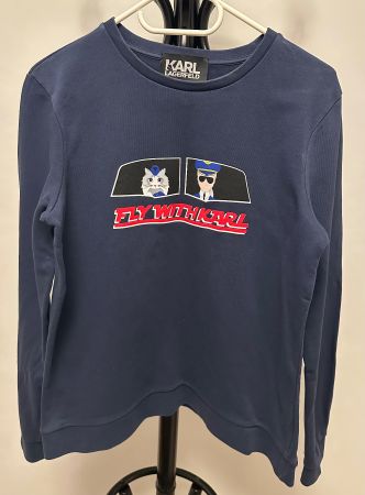 Karl Lagerfeld Sweatshirt Pullover Gr.S Damen Blau Bluse